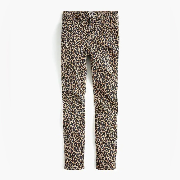 Like New J.Crew 10" Highest-Rise Stretch Skinny Toothpick Jean Leopard Print 28 - Picture 3 of 12